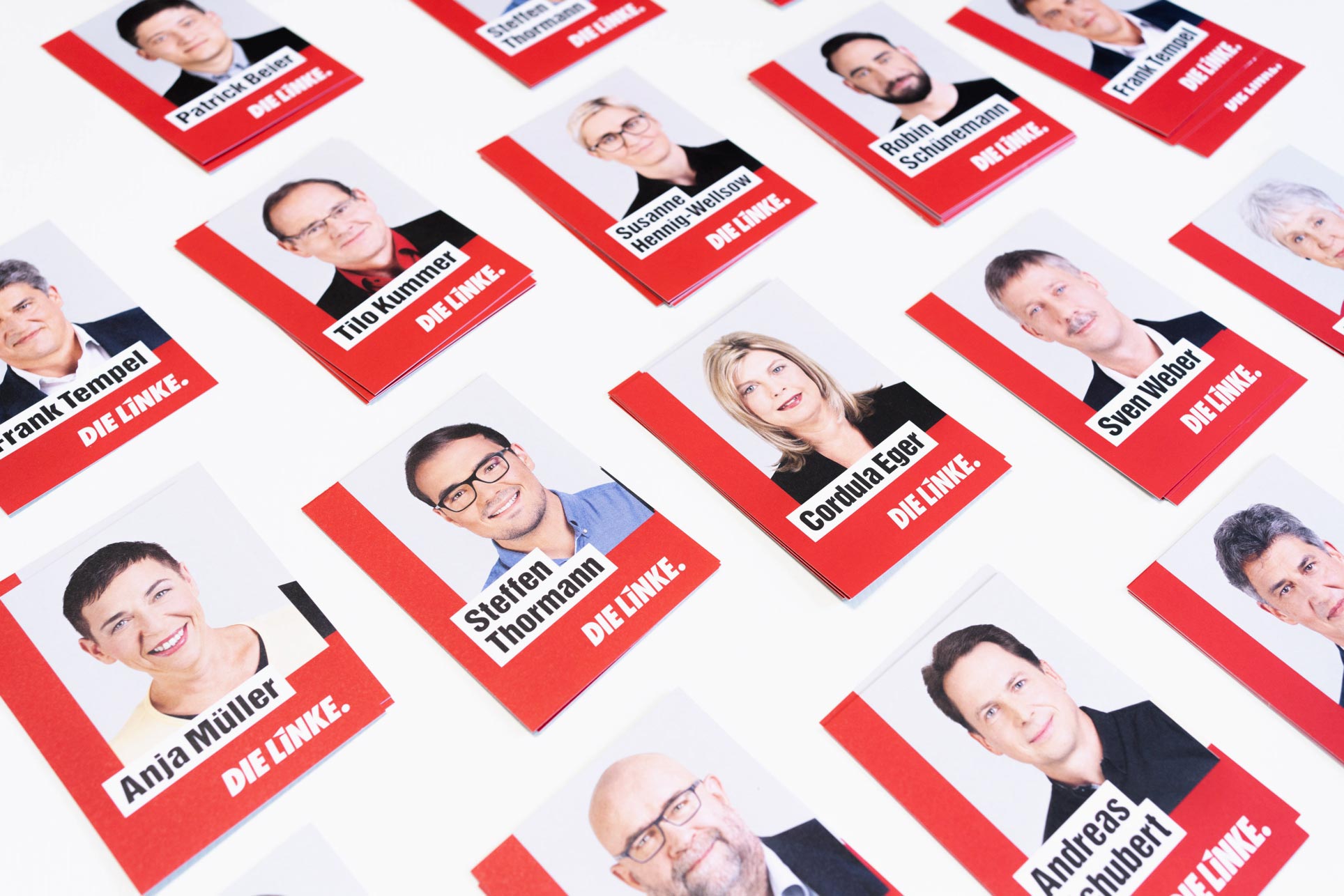 Flyer für die Linke-Kandidatinnen und Kandidaten der Thüringer Landkreise.